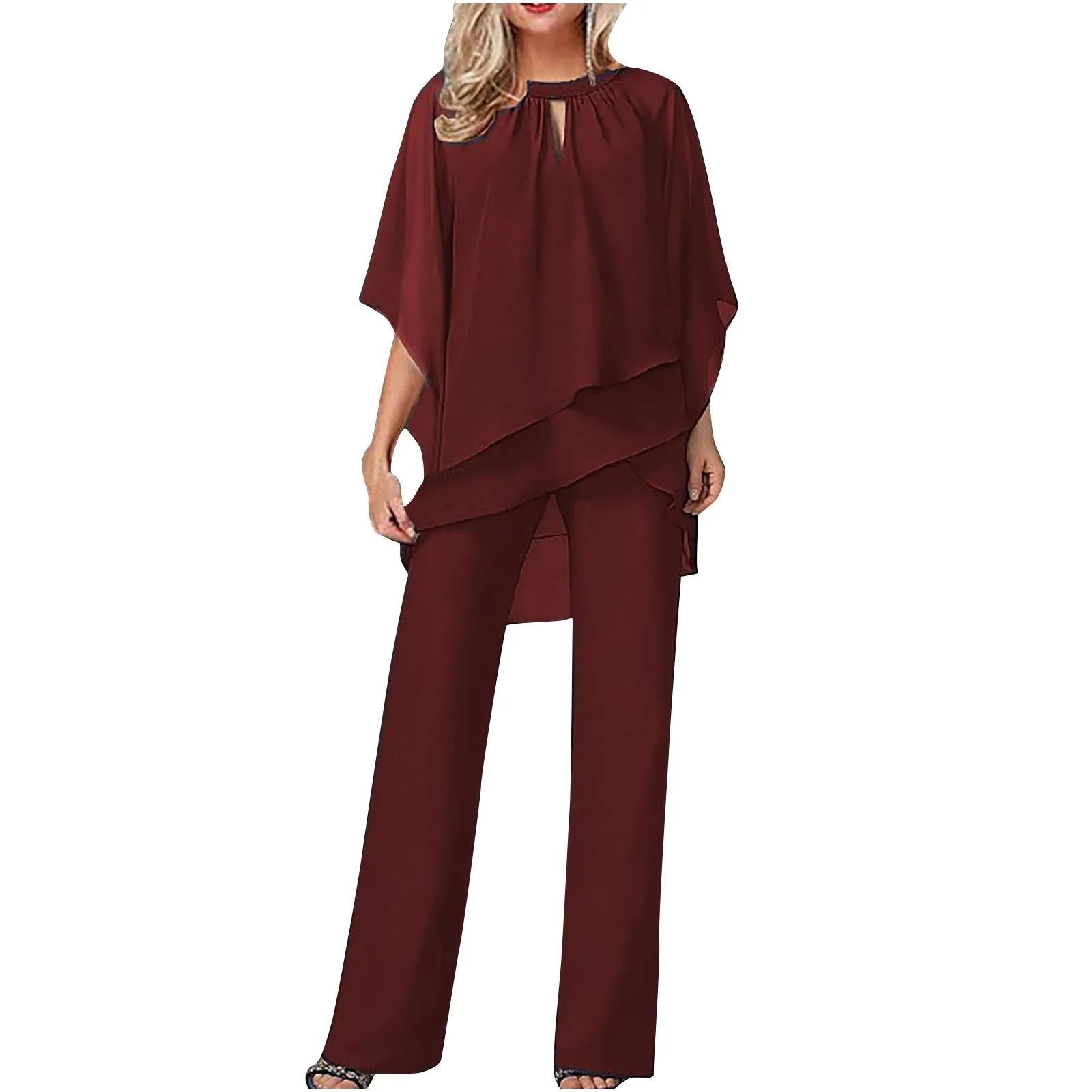 Seralyn | Elegant Chiffon Pantsuit