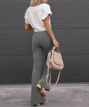 Velmira | Women’s High Waist Corduroy Flare Pants