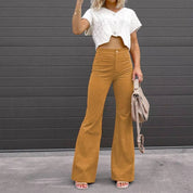 Velmira | Women’s High Waist Corduroy Flare Pants
