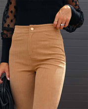 Velmira | Women’s High Waist Corduroy Flare Pants
