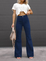 Velmira | Women’s High Waist Corduroy Flare Pants