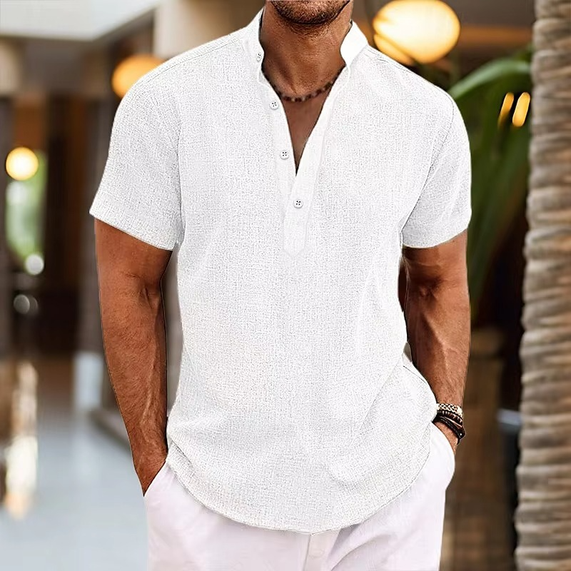 Lioren | Men’s Short Sleeve Linen Henley