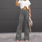 Velmira | Women’s High Waist Corduroy Flare Pants