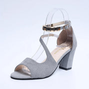 Elvara | Women’s Block Heel Sandals with Ankle Strap