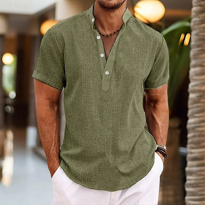 Lioren | Men’s Short Sleeve Linen Henley
