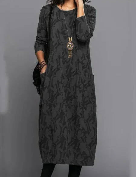 Lunaria | Floral Midi Dress with Pockets