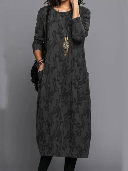 Lunaria | Floral Midi Dress with Pockets
