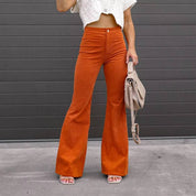 Velmira | Women’s High Waist Corduroy Flare Pants