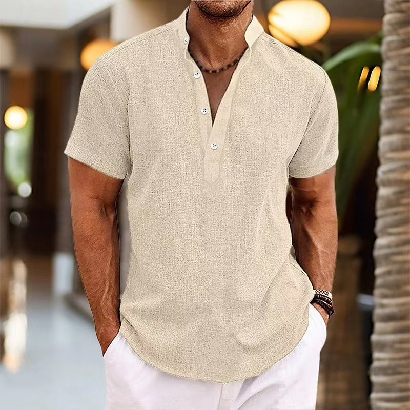 Lioren | Men’s Short Sleeve Linen Henley