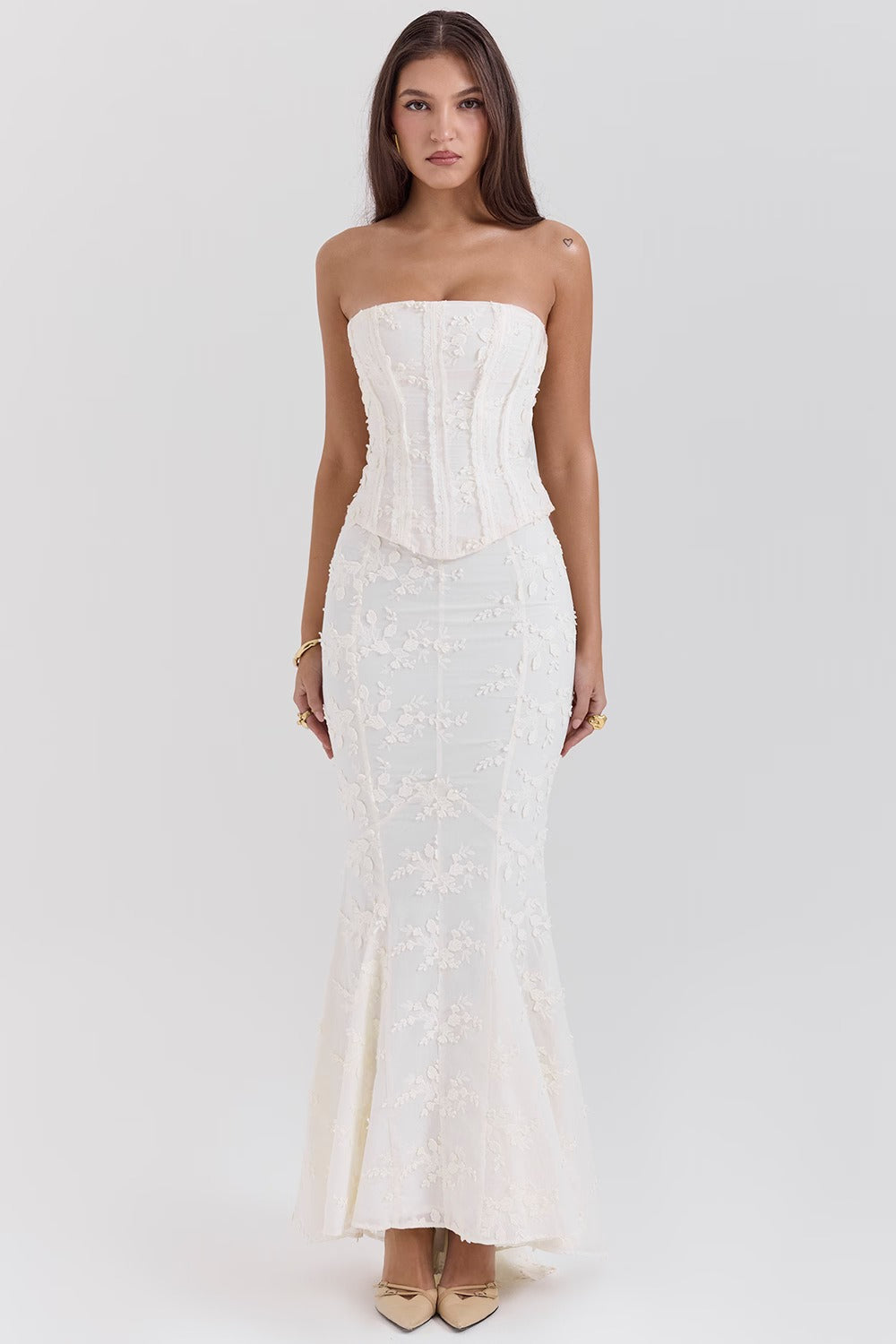 Rosavelle – Embroidered Corset Mermaid Maxi Dress