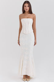 Rosavelle – Embroidered Corset Mermaid Maxi Dress