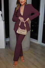 Rovienne – Tailored Blazer & Straight Pants Set