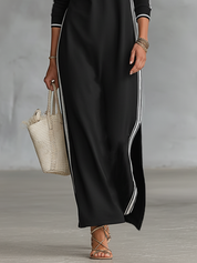 Navelle | Trim Collar Sweatshirt Maxi Dress