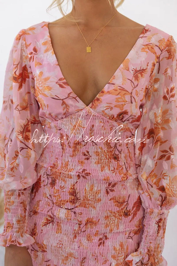 Floréa – Women's Smocked Floral Midi Dress