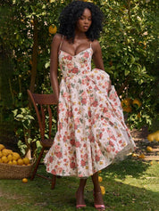 Lunavira – Women’s Strapless Empire Waist Midi Dress