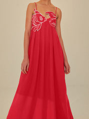 Alveria | Women’s Embroidered Cotton Maxi Dress