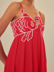 Alveria | Women’s Embroidered Cotton Maxi Dress