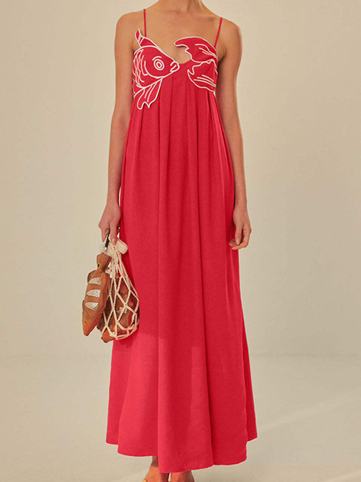 Alveria | Women’s Embroidered Cotton Maxi Dress