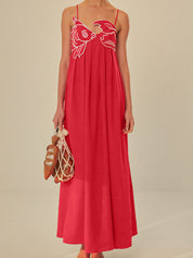 Alveria | Women’s Embroidered Cotton Maxi Dress