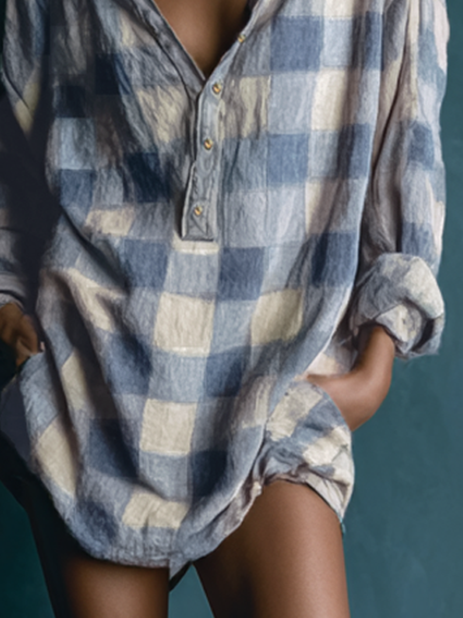 Briarwood | Women’s Plaid Henley Mini Dress
