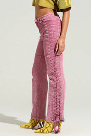 Elvara – Lace-Up Skinny Pants