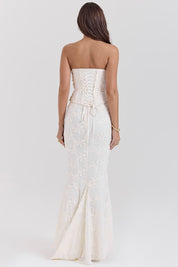 Rosavelle – Embroidered Corset Mermaid Maxi Dress