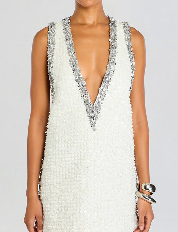 Zarelle – Sequin V-Neck Mini Dress