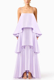 Soléa – Women's Satin Tiered Maxi Dress