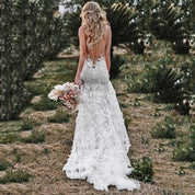Aurevina – Women’s Deep V-Neck Custom Wedding Dress