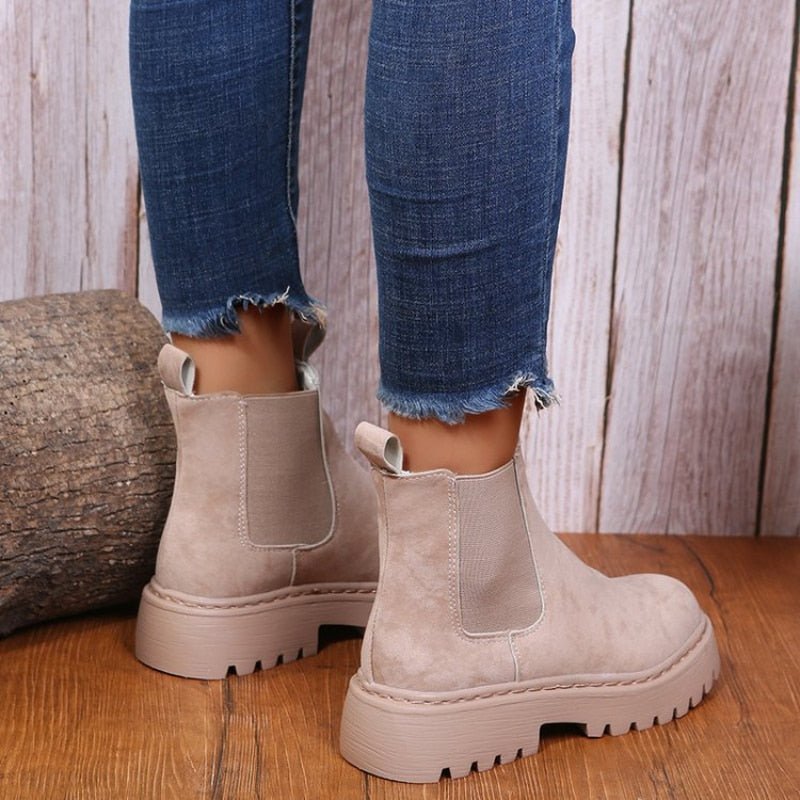 Astrid | Women's Chelsea Boots - Ankle Slip-On with Platform Sole