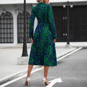 Marivelle | Women’s Button Down A-Line Midi Dress with Waist Tie