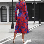 Marivelle | Women’s Button Down A-Line Midi Dress with Waist Tie
