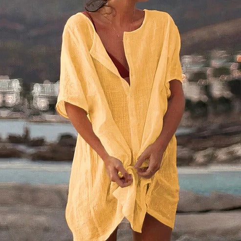 Solmira | Women’s Button Front Beach Cover Up Dress