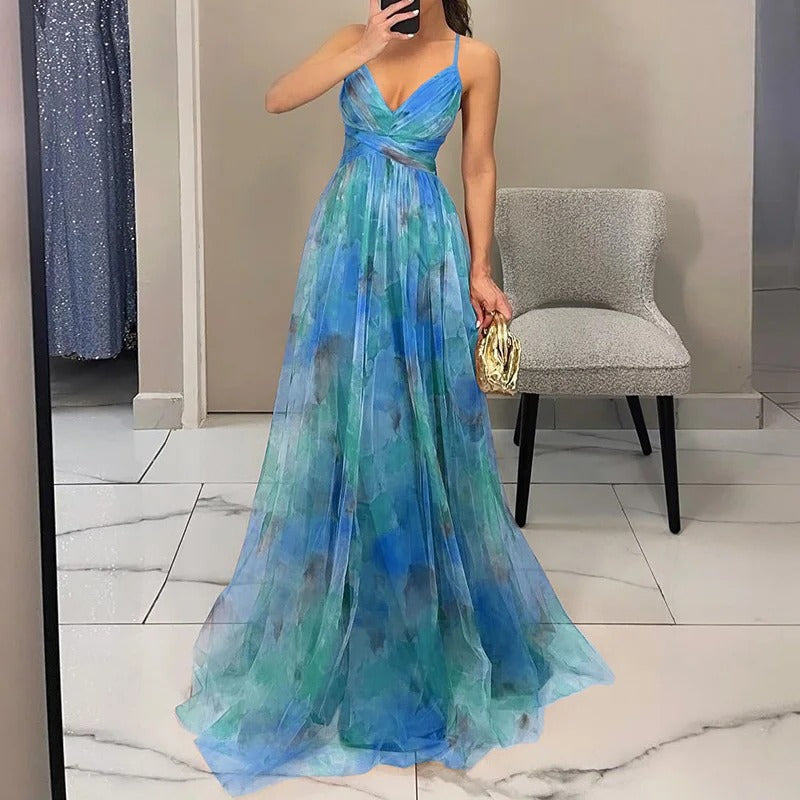 Alverina | Women’s Floral Pleated Maxi Dress