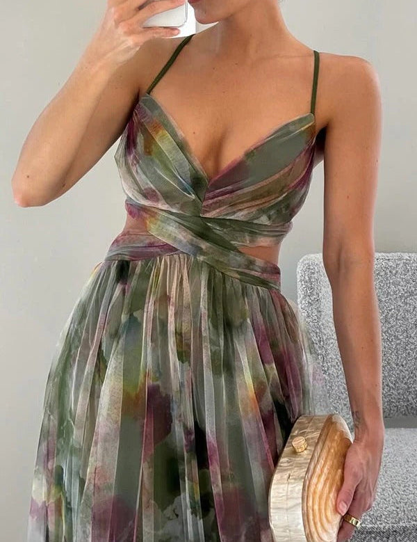 Alverina | Women’s Floral Pleated Maxi Dress