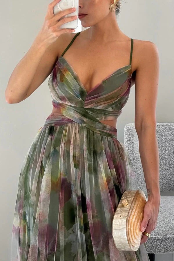 Alverina | Women’s Floral Pleated Maxi Dress