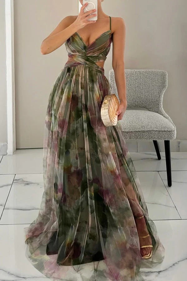 Alverina | Women’s Floral Pleated Maxi Dress