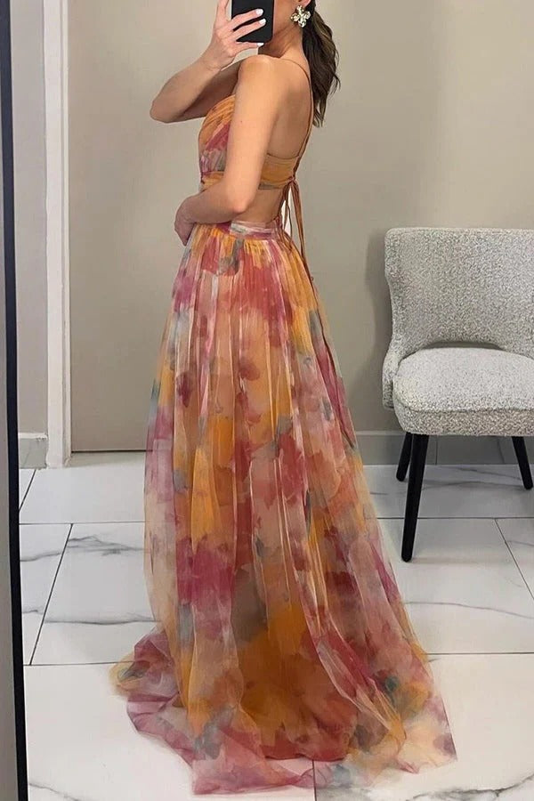 Alverina | Women’s Floral Pleated Maxi Dress
