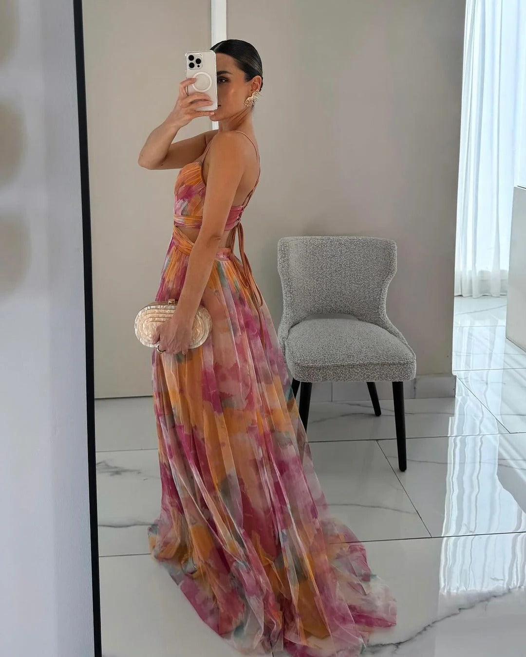Alverina | Women’s Floral Pleated Maxi Dress