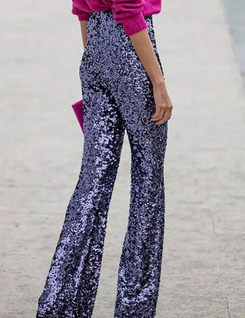 Selvara | Women’s Slim Fit Sequin Trousers