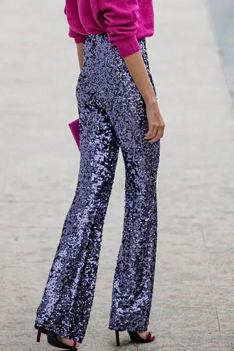 Selvara | Women’s Slim Fit Sequin Trousers