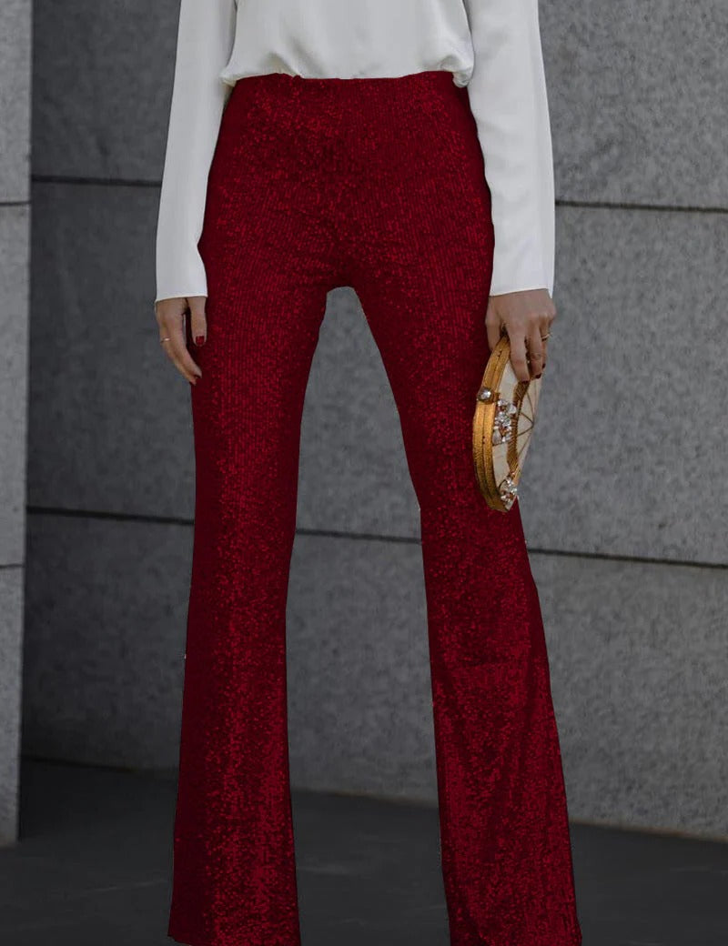 Selvara | Women’s Slim Fit Sequin Trousers