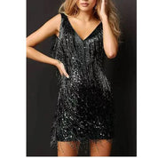 Seravelle | Sleeveless Fringe Cocktail Dress