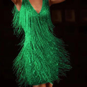 Seravelle | Sleeveless Fringe Cocktail Dress