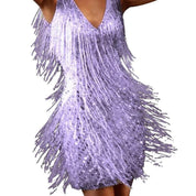 Seravelle | Sleeveless Fringe Cocktail Dress