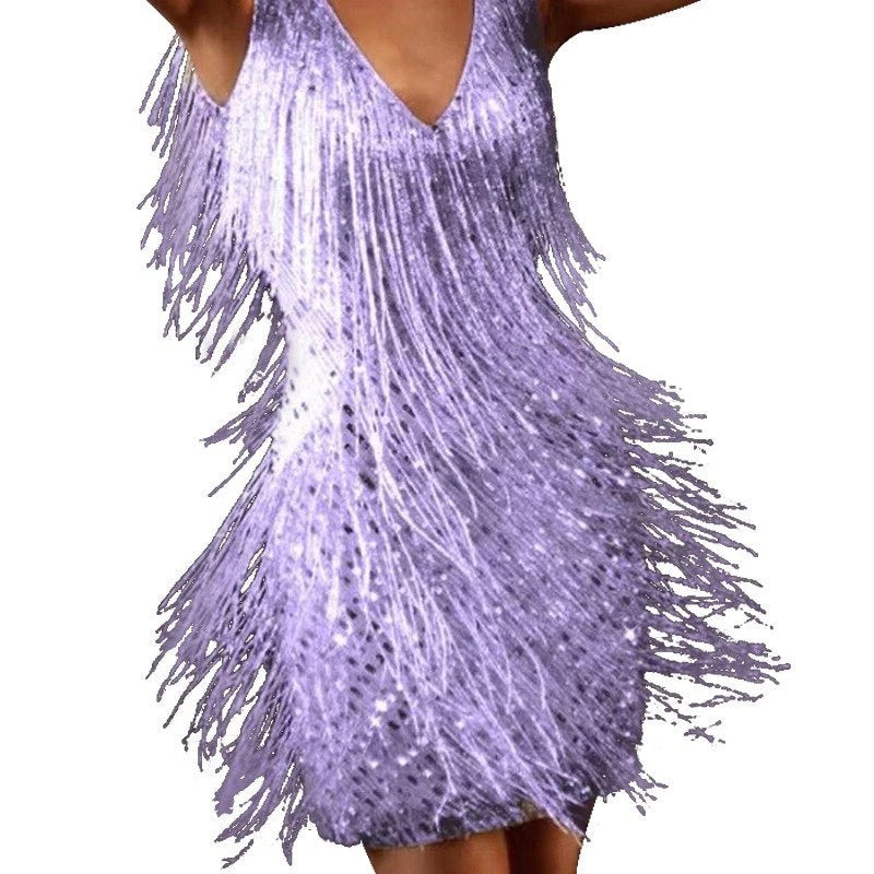 Seravelle | Sleeveless Fringe Cocktail Dress