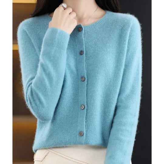 Veloria | Women’s V-Neck Button Long Sleeve Top