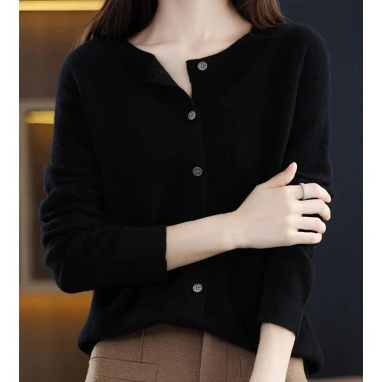 Veloria | Women’s V-Neck Button Long Sleeve Top