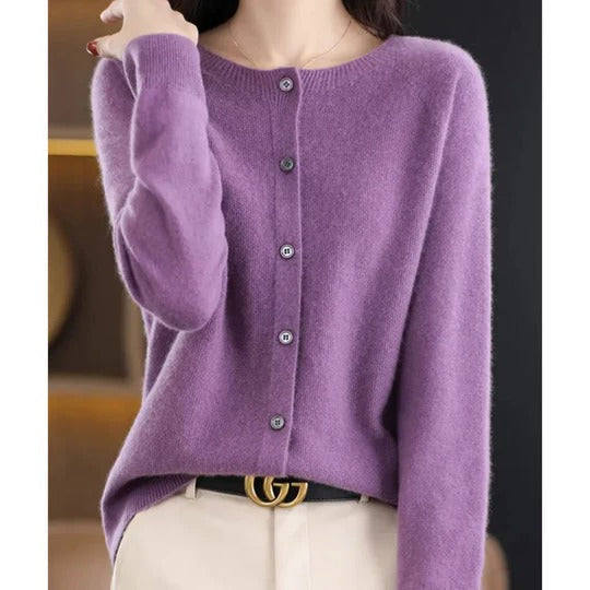 Veloria | Women’s V-Neck Button Long Sleeve Top