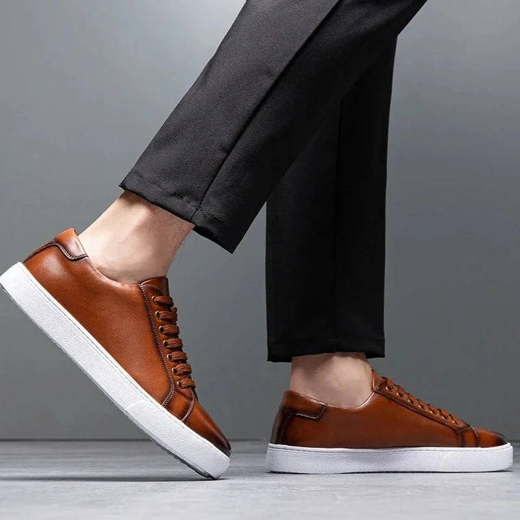 Arvello | Men’s Genuine Leather Low-Top Sneakers